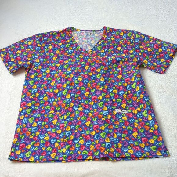 Tops - Crazy Scrubs V Neck Pockets Tieback Cotton GUC Size M